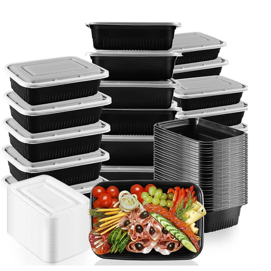 26 OZ Stackable  Meal Prep Containers, Microwavable Reusable Containers with Lids for Food Prepping, Disposable Lunch Boxes