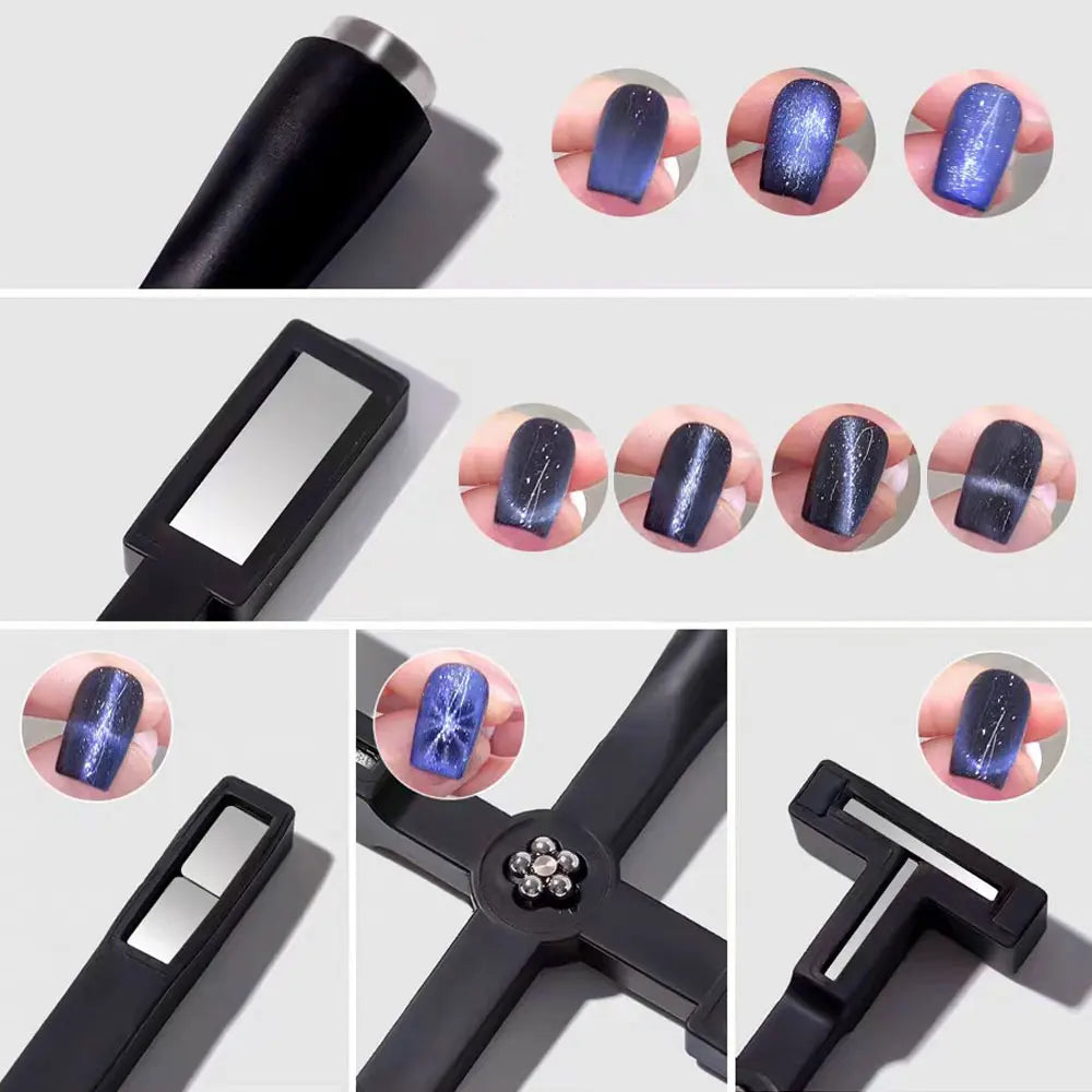 Nail Art Magnetic Stick Wand Pen Set for 3D Cat Eye Gel Painting Nails Art Magnet Wand UV Gel Polish Magic Manicure Tools