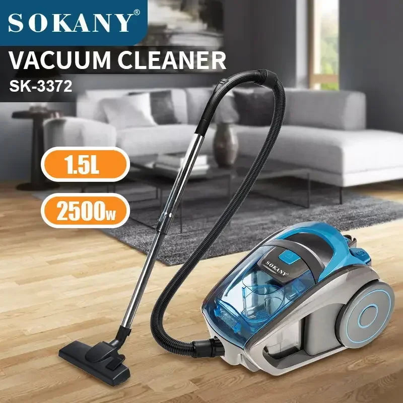 Houselin 2500W Bagless Canister Vacuum Cleaner, Multi-Cyclonic Filtration, Corded Vacuum for Hard Floors, Carpets, Pet Hair