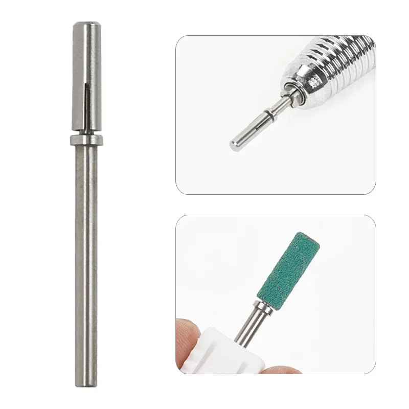 Small Sand Ring Bearing Mandrel Bit for Nails Small Mini Metal Mandrel for Manicure Sandpaper Ring Holder Nail Drill Accessories