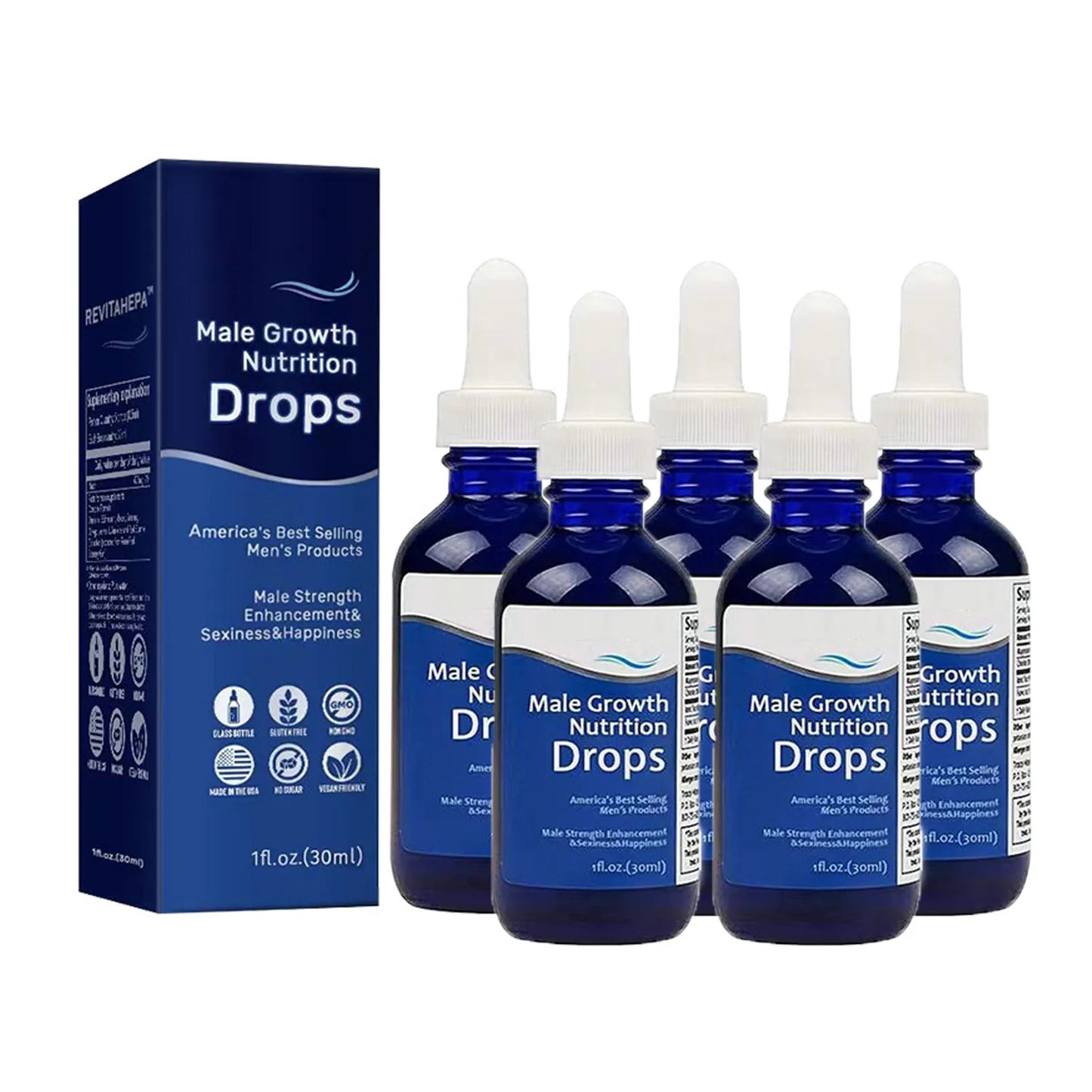 Male Growth Nutrition Drops, Nexusbio Men's Drops, Super-Potent, New, 30ml