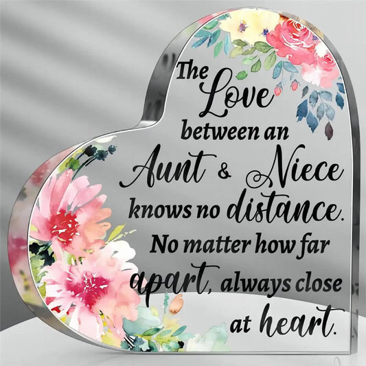 Aunt Gift from Niece Nephew Aunt Birthday Gifts Acrylic Heart Keepsake Sign Paperweight Idea for Aunt Auntie