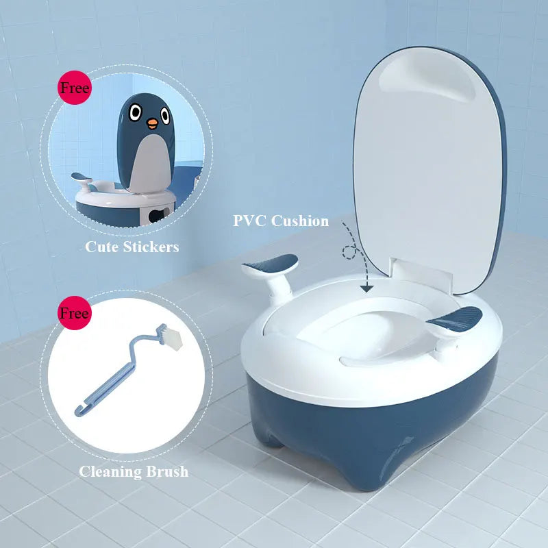 Cartoon Penguin Baby Potty Toilet Seat Portable Children's Potty Training Seat Baby Boy WC Pot Baby Toilet Boy Urinal Travel Pot