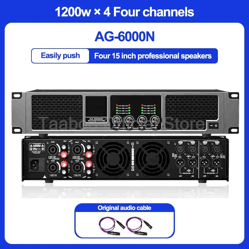 4*2000W Professional Digital Amplifier DSP Super Bass High-Power Rear Stage 4 Channel Audio Amplificador for KTV Sound Equipment