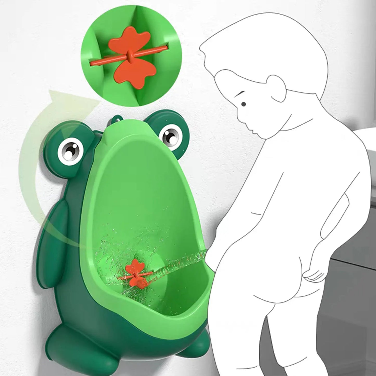 Little Frog Baby Urinal Boys wall-mounted urinal Frog shape Boys standing urinal Toilet training urinal