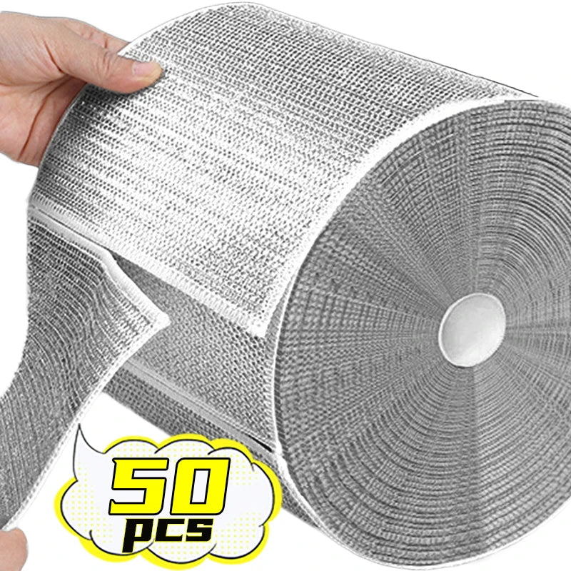 Wholesale Metal Steel Wire Rags Cloth Home Kitchen Pot Pan Dishwashing Double-sided Dishcloth Cleaning Cloths Towel Scrubber Rag