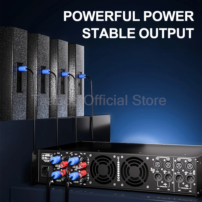 4*2000W Professional Digital Amplifier DSP Super Bass High-Power Rear Stage 4 Channel Audio Amplificador for KTV Sound Equipment