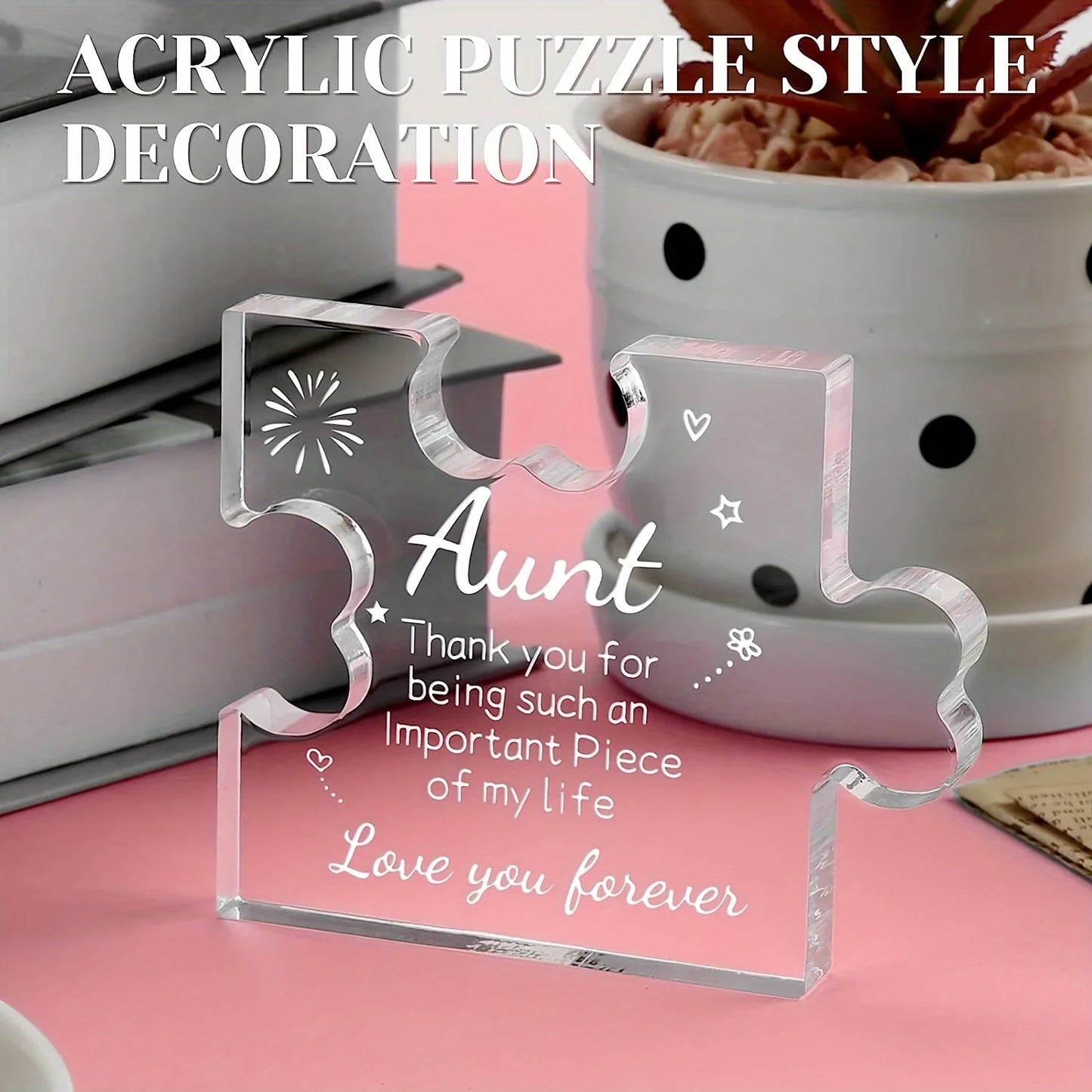 1pc Gifts for Auntie Desk Decorations Best Auntie Gifts - Auntie Birthday, Anniversary, Mother's Day Gift Decorative Ornament