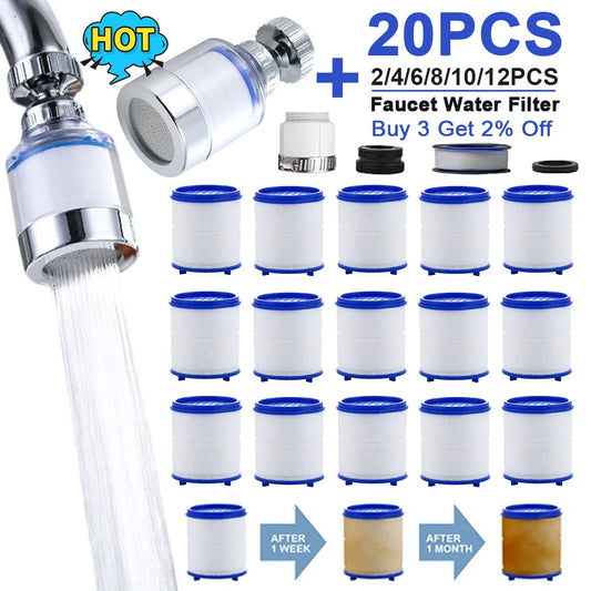 Faucet Filter Elements Water Purifier Filter For Shower PP Cotton Filtration For Kitchen Bathroom Remove Chlorine Heavy Metals