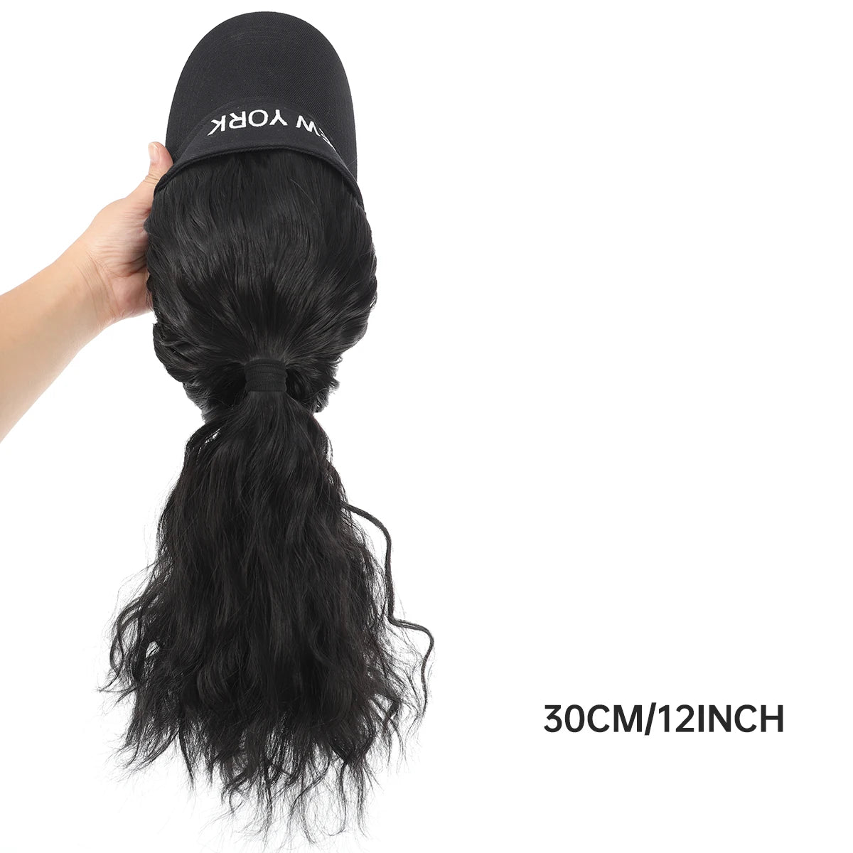 Synthetic Adjustable Cap Wig Hair Extension Black Curly Ponytail Cheap Wigs On Sale Clearance Woman Hat For The Sun Sporty