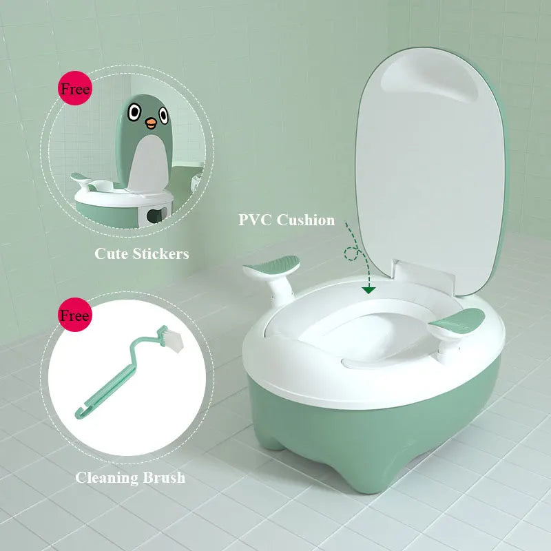 Cartoon Penguin Baby Potty Toilet Seat Portable Children's Potty Training Seat Baby Boy WC Pot Baby Toilet Boy Urinal Travel Pot