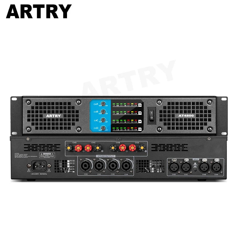 ARTRY AT2800/AT48000 professional power amplifier digital power amplifier four/two channel large conference, home stage, high power post amplifier