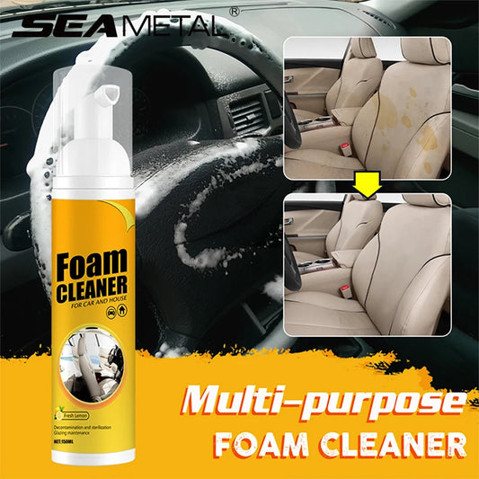 SEAMETAL 150/60ML Multi-Purpose Foam Cleaner Spray Leather Cleaning Auto Home Surfaces Foam Cleaners for Car Wash Maintenance