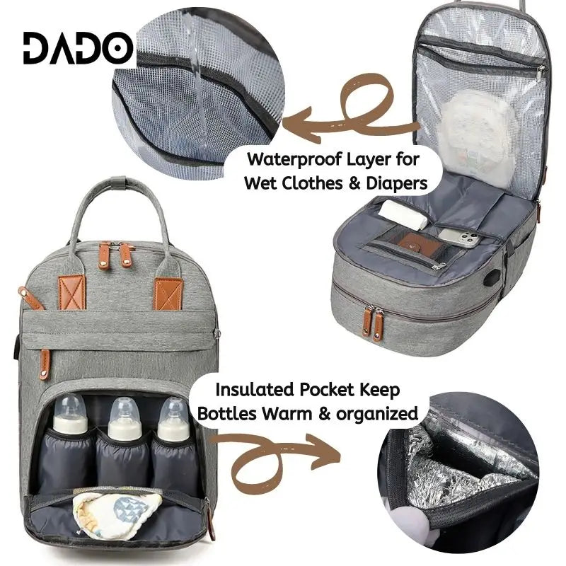 Diaper Bag Backpack Baby Essentials Travel Tote Multifunction Waterproof.